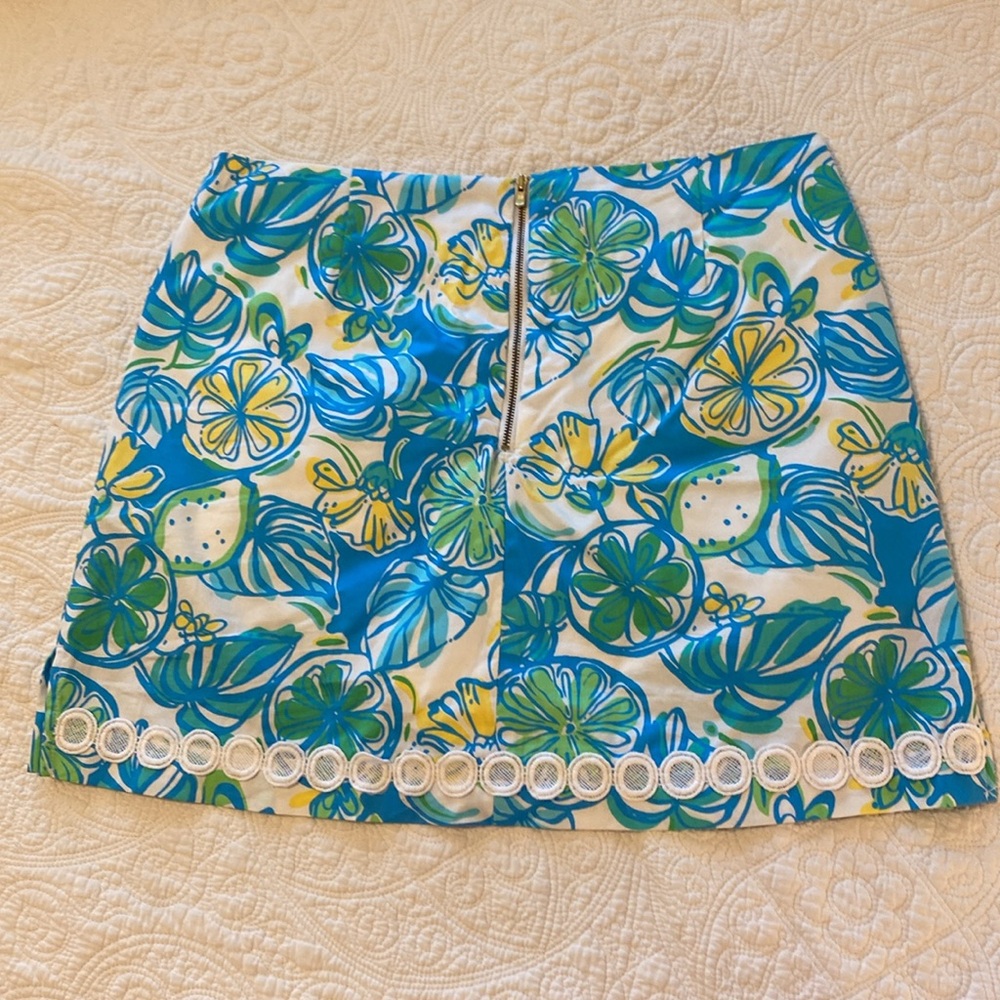 LILLY PULITZER Marigold Blue Green Yellow Print Cotton Mini Skirt Skort‎ - Picture 7 of 9